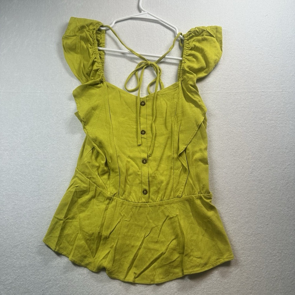 Moa Moa Women's Green Top Blouse Size Small NWT Lightweight Casual Stretch